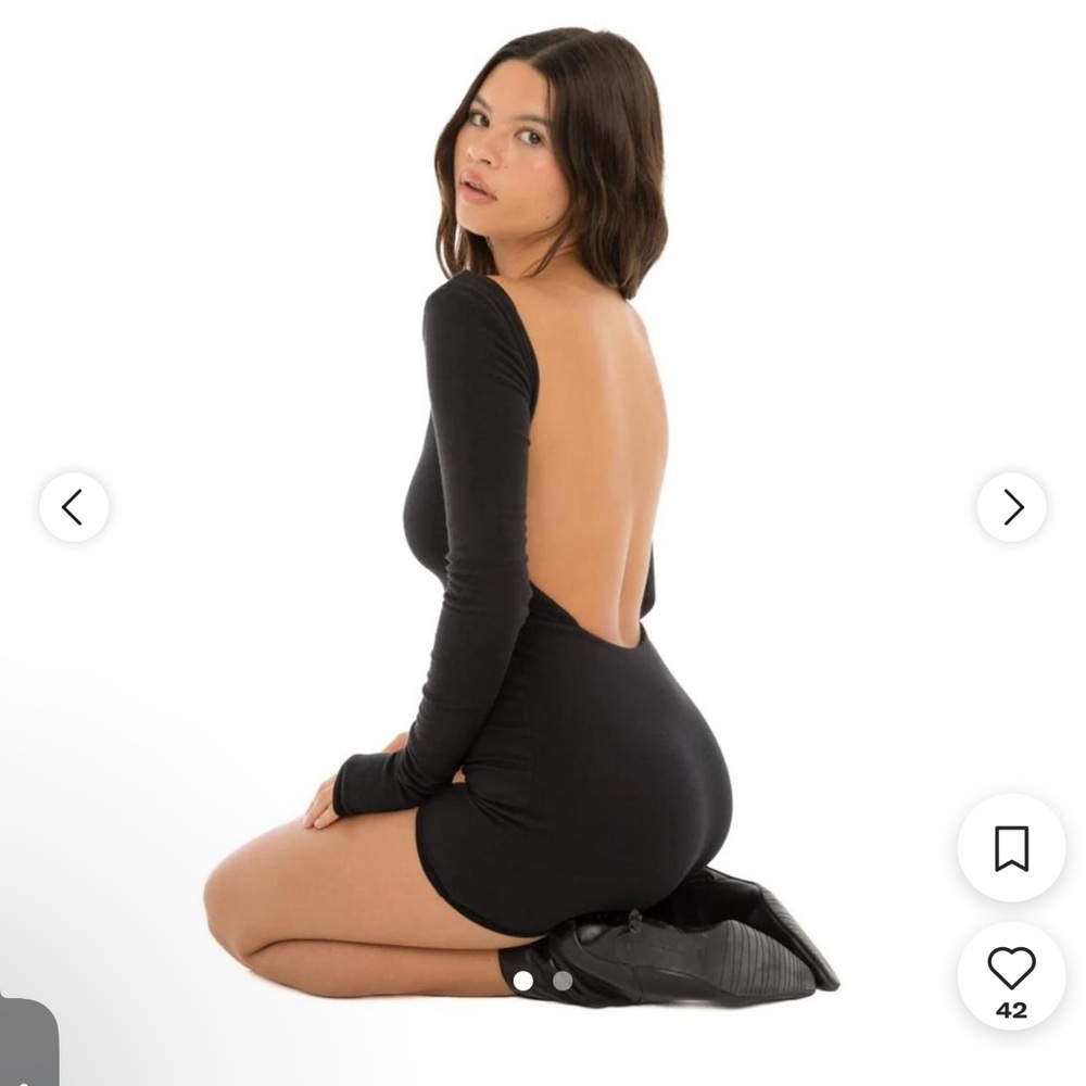 ARE YOU AM I Black Long Sleeve Romper
